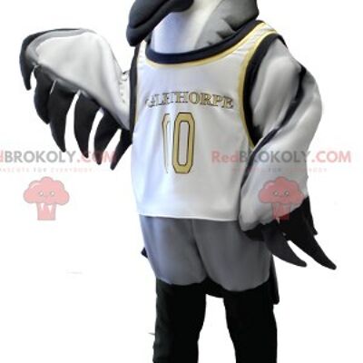 REDBROKOLY Maskottchen Seevogel grau weiß und schwarz , REDBROKO__0415