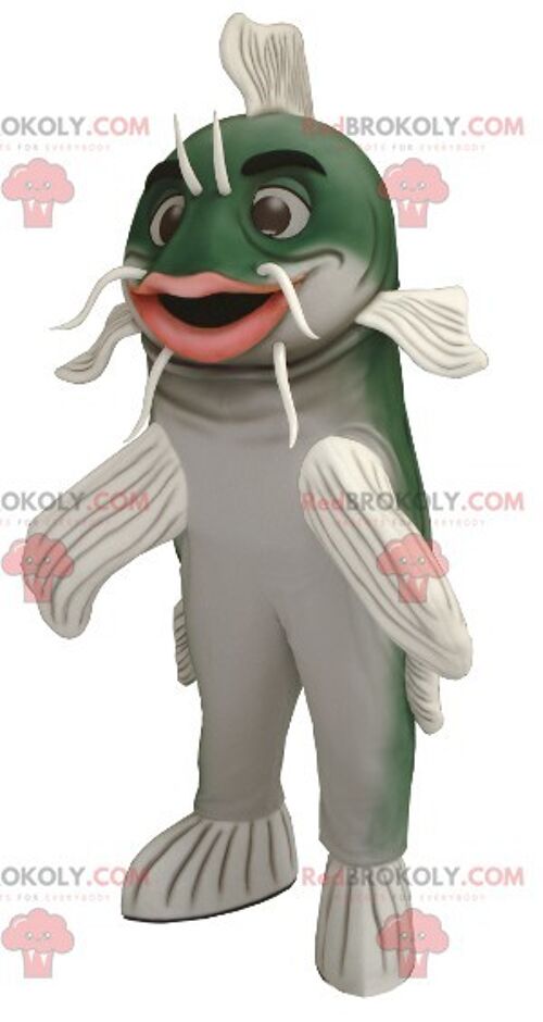 Green and white catfish REDBROKOLY mascot , REDBROKO__0428