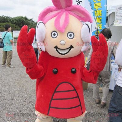 REDBROKOLY mascot girl dressed in lobster costume , REDBROKO__0454