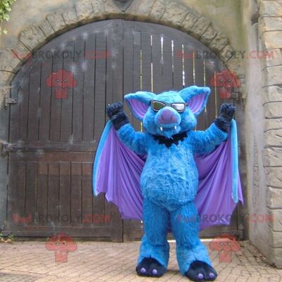 Blue purple and black bat REDBROKOLY mascot , REDBROKO__0463