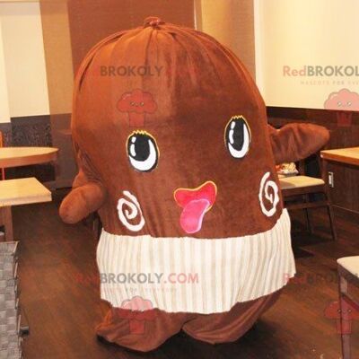Giant cocoa bean REDBROKOLY mascot , REDBROKO__0542