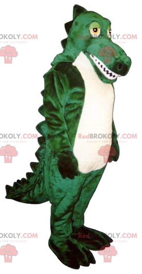 Green and white crocodile REDBROKOLY mascot , REDBROKO__0660