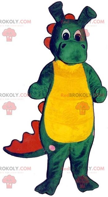 Mascotte de crocodile vert rouge et jaune REDBROKOLY, REDBROKO__0663