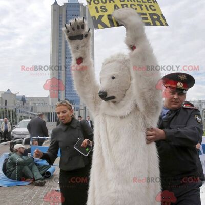 Polar bear REDBROKOLY mascot polar bear , REDBROKO__0673