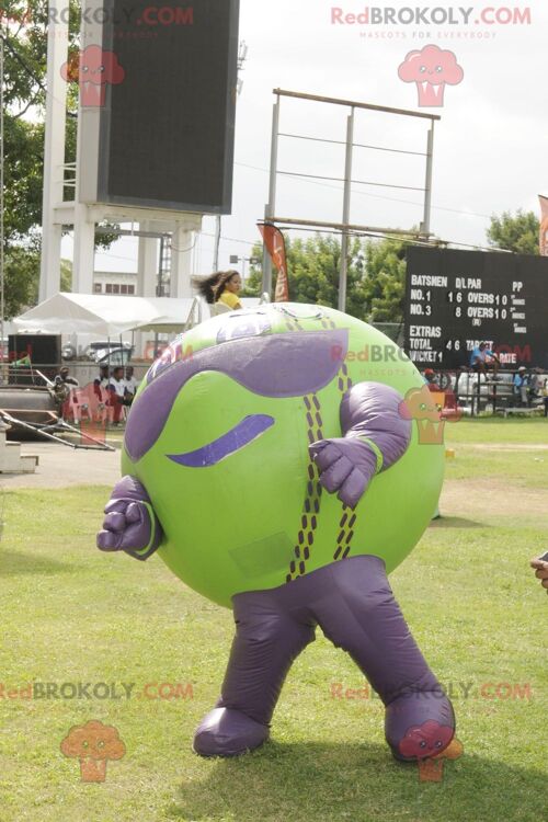 Big green and purple balloon REDBROKOLY mascot , REDBROKO__0671