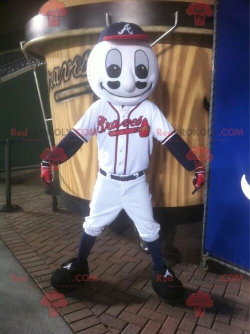 Baseball ball REDBROKOLY mascot in sportswear , REDBROKO__0697