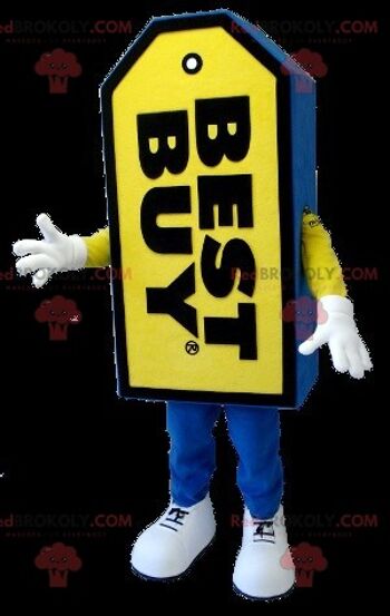 Mascotte de l'étiquette géante bleue et jaune Best Buy REDBROKOLY, REDBROKO__0722 1