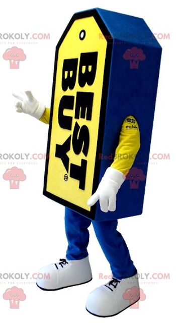 Mascotte de l'étiquette géante bleue et jaune Best Buy REDBROKOLY, REDBROKO__0722 2
