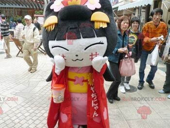 Fille chinoise REDBROKOLY mascotte de femme asiatique, REDBROKO__0736