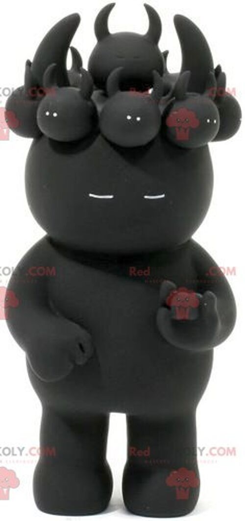 REDBROKOLY mascot black imp with cubs on the head , REDBROKO__0755
