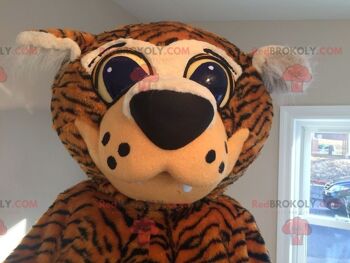 Mascotte de tigre orange et noir REDBROKOLY avec de grands yeux, REDBROKO__0781