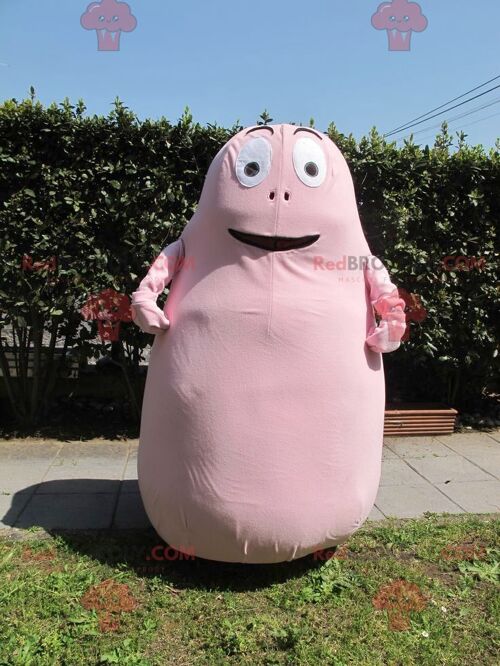 Barbapapa famous cartoon pink character REDBROKOLY mascot , REDBROKO__0832