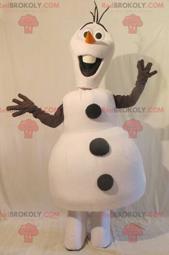 Mascotte de bonhomme de neige tout blanc et noir REDBROKOLY, REDBROKO__0844