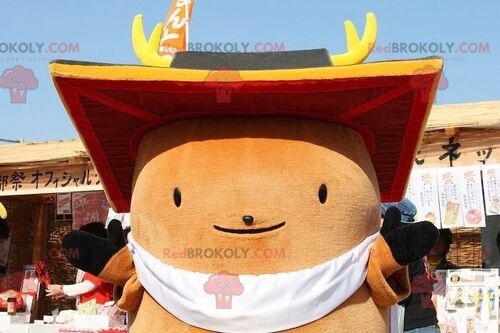 Big round brown man REDBROKOLY mascot , REDBROKO__0867