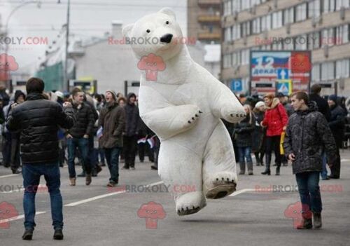 Polar bear REDBROKOLY mascot polar bear , REDBROKO__0879