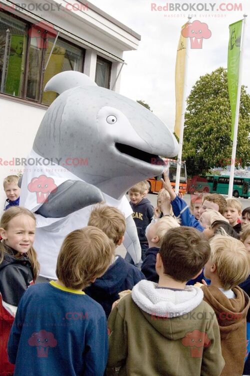 Gray whale dolphin REDBROKOLY mascot , REDBROKO__0888