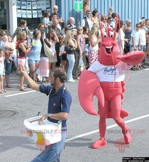 Giant red lobster REDBROKOLY mascot , REDBROKO__0893