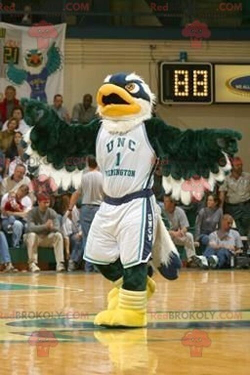 Eagle REDBROKOLY mascot green blue and white , REDBROKO__0926