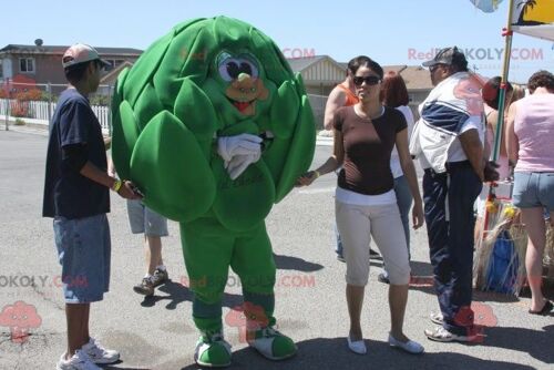 Giant green artichoke REDBROKOLY mascot , REDBROKO__0942