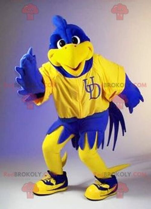 Yellow and blue bird REDBROKOLY mascot , REDBROKO__0943