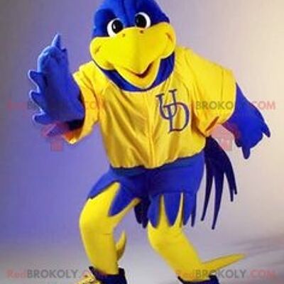 Yellow and blue bird REDBROKOLY mascot , REDBROKO__0943