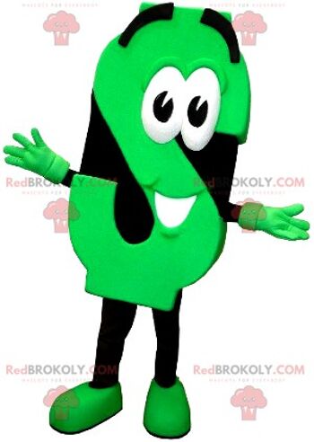 Mascotte REDBROKOLY lettre S vert fluo et noir, REDBROKO__0949 2