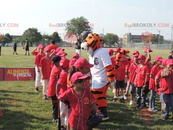 Mascotte de tigre blanc et noir orange REDBROKOLY, REDBROKO__0992