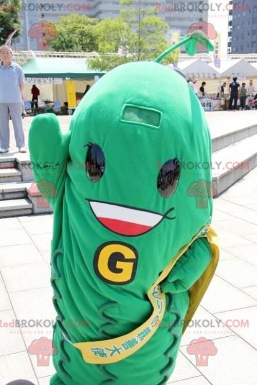 Green bean REDBROKOLY mascot green vegetable pickle , REDBROKO__01007