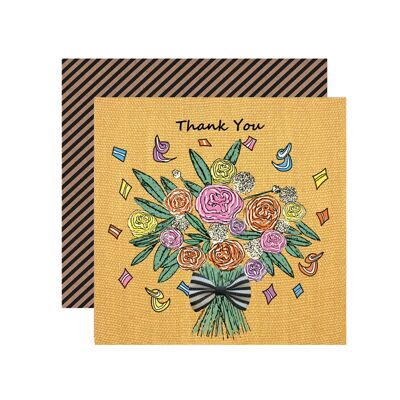 Handmade Thank You Floral Greetings Card