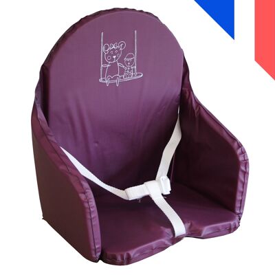 High chair cushion with straps made in France