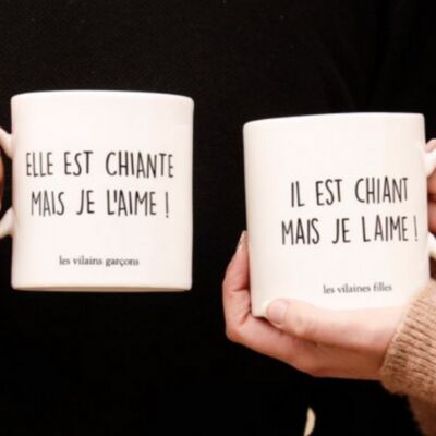 Gift idea: Box of 2 Cups "he/she is boring but I love him/her"