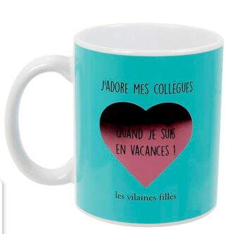 Idéal cadeau : Tasse thermoréactive "j'adore mes collègues...surtout quand je suis en vacances" 1