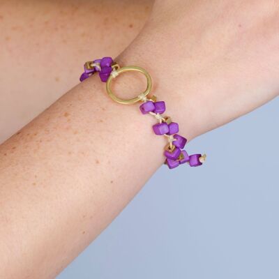 Zierliches Tagua-Armband - Lila