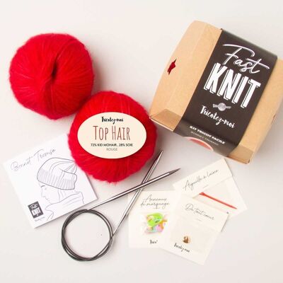 Box tricot Bonnet Tromso rouge cadeau fête des mères