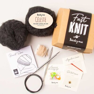 Box knit Bonnet Eben antracita/arena regalo Día de la Madre