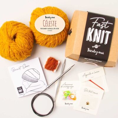 Box knit Bonnet Eben amber/rust Mother's Day gift
