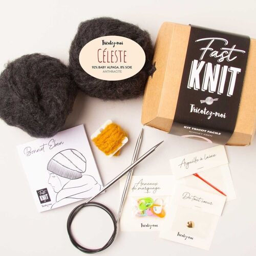 Fast Knit Bonnet Eben anthracite/ambre