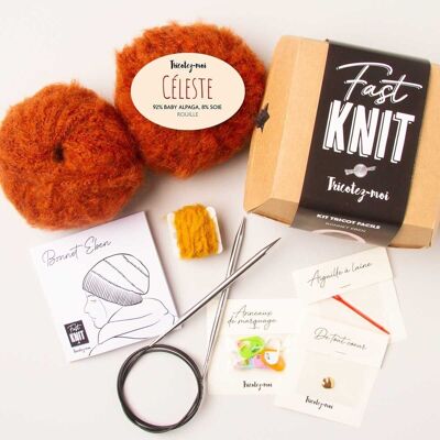 Fast Knit Bonnet Eben rust/amber