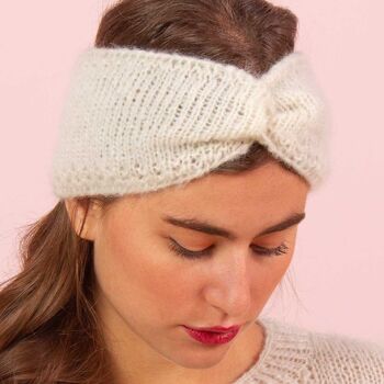 Fast Knit Head-band Musa gris perle 2