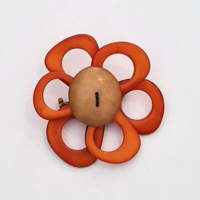 Flower Brooch - Orange
