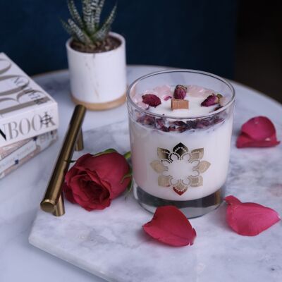Natural Soy Wax Candle - Rose Quartz Crystal Candle