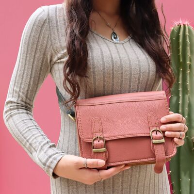 Bolso de hombro pequeño estilo satchel de colores en piel reciclada - CARIB