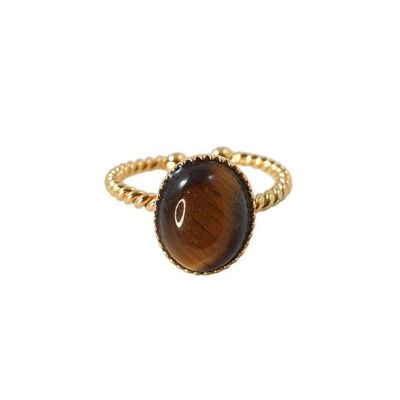 Gaia Tiger Eye Gold Plated Ring