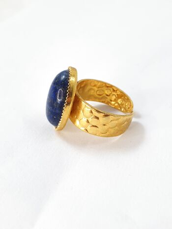 Bague Plaqué Or Ovide Lapis Lazuli 3