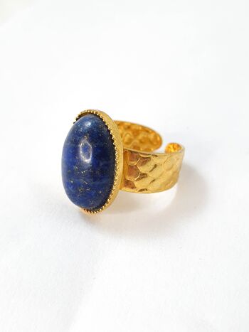 Bague Plaqué Or Ovide Lapis Lazuli 4