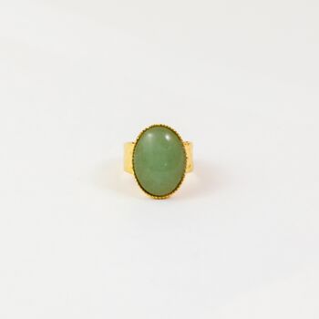 Bague Plaqué Or Ovide Pierre Aventurine 1