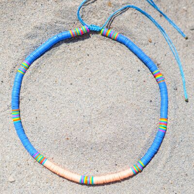 Heishi Necklace STAY WILD bead 6 mm - Pastel Blue