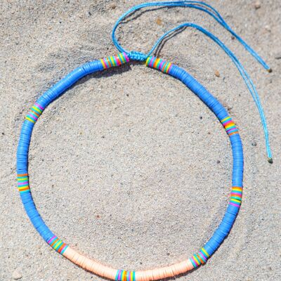 Heishi Necklace STAY WILD bead 6 mm - Pastel Blue