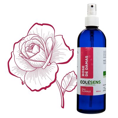 Agua floral orgánica de rosa damascena - 500ml