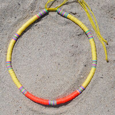 Heishi Necklace STAY WILD bead 6 mm -Yellow